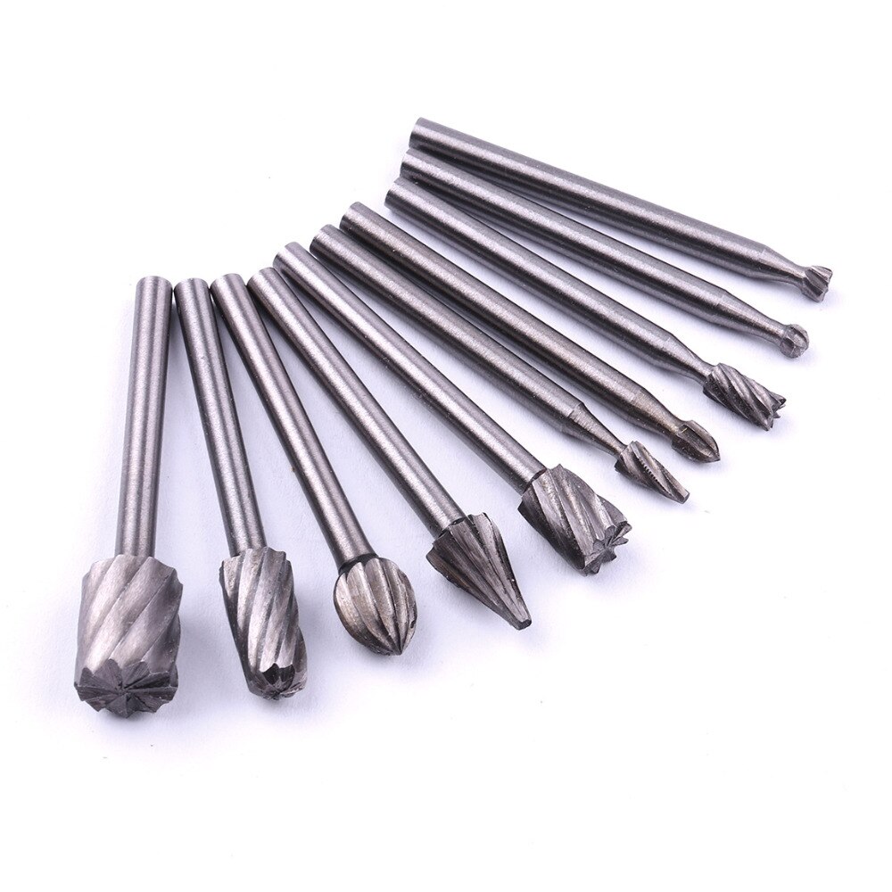 10  / Ʈ HSS ̼ ϵ ͸  3mm ũ ͸  Ŀ Ƽ   ƿ ͸  ׼ /10Pcs/Set HSS Fine Needle Rotary Files 3mm Shank Rotary Burrs Cutter Multi-